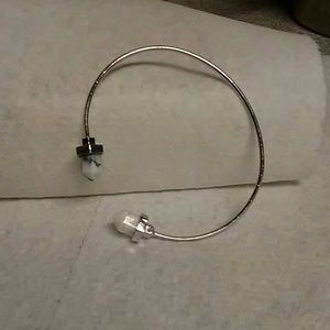 Silver and stone bangle Bracelet